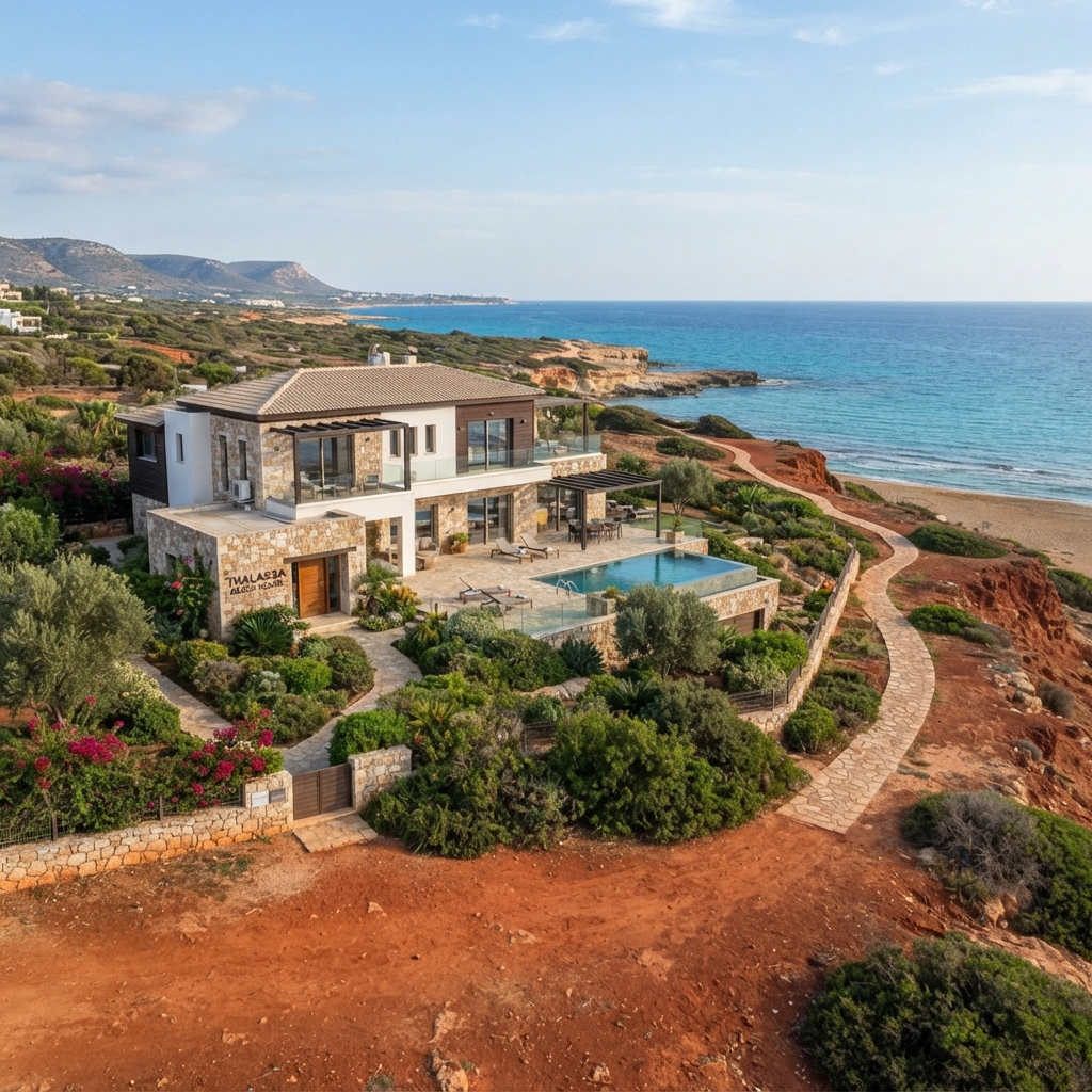 Beach house exterior with wooden shutters
